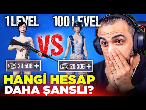 1 LEVEL VS 100 LEVEL HESAP!! 😱 2 HESABA DA 20.000 UC YÜKLEDİK! HANGİSİ DAHA ŞANSLI? | PUBG MOBILE