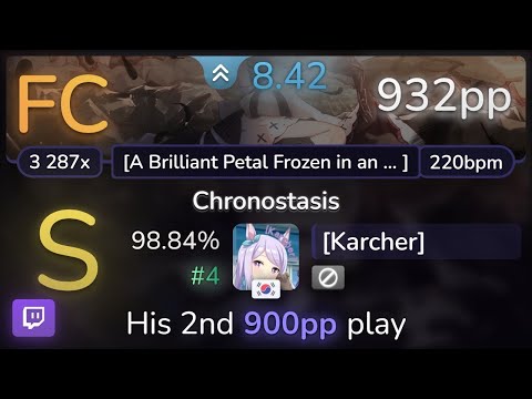 🔴 8.4⭐ [Karcher] | Release Hallucination - Chronostasis [A Brilliant] 98.84% (#4 932pp FC) - osu!