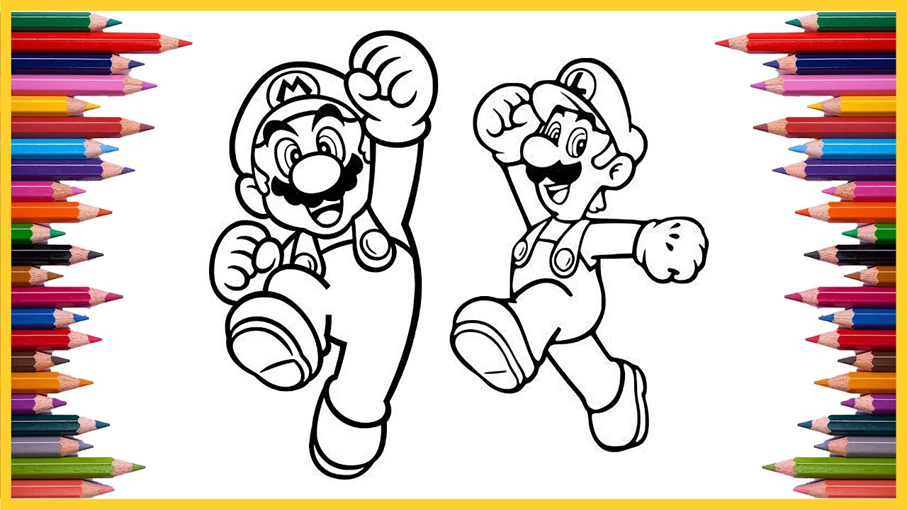Mario and Luigi Coloring Pages | Super Mario Bros Coloring Book