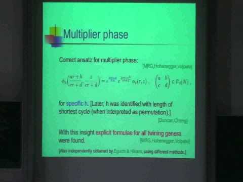 Matthias Gaberdiel - Mathieu Moonshine