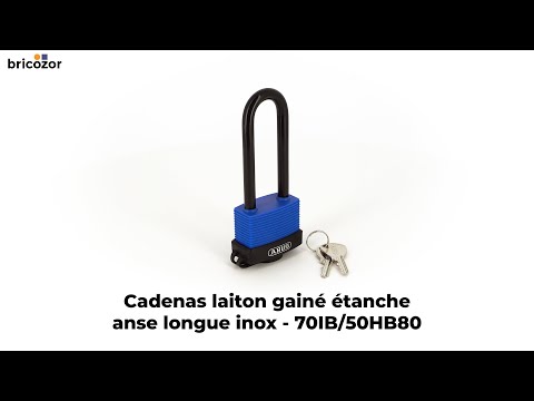 Cadenas laiton gainé - étanche - anse longue inox - 70 ABUS