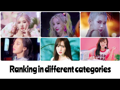 Blackpink, Twice, Red Velvet, Mamamoo, Gfriend, & Exid Ranking in Different Categories