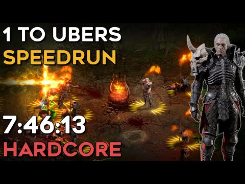 LEVEL 1 TO UBERS HARDCORE NECROMANCER SPEEDRUN (WORLD RECORD) 7:46:13 IGT | DIABLO 2 RESURRECTED