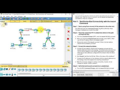 11.3.2.3 Packet Tracer - Test Connectivity with Traceroute