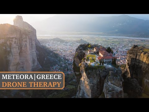 Meteora in Greece | Visiting UNESCO Monastery - Relaxing Drone Visuals in 4K