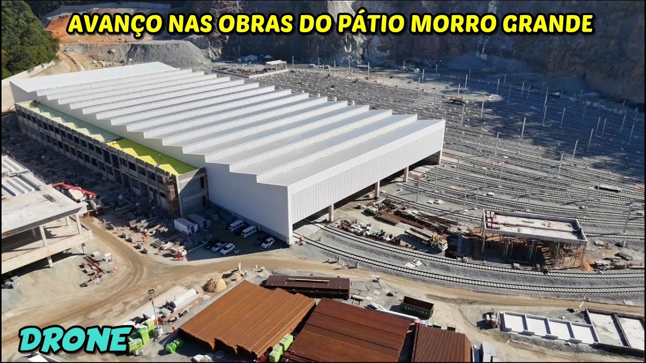 Drone mostra os avanços nas obras do Pátio Morro Grande da Linha 6 - Laranja do Metrô - São Paulo