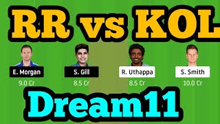 RR vs KOL Dream11| RR vs KOL | RR vs KOL Dream11 Team|