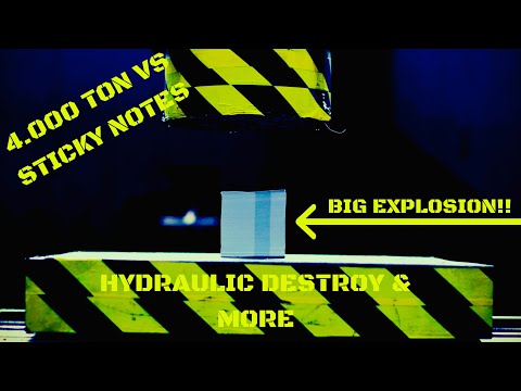Hydraulic Press 4000 ton vs Sticky Notes #hydraulicpress #destroy #4000ton