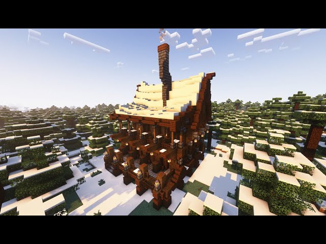 Dark Oak Cabin in the snow Minecraft Map