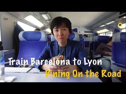 🇪🇸Barcelona| Train Dining Experience Barcelona Spain to Lyon France Traveling in Europe by Train