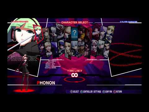 Under Night In-Birth Exe: Late [cl-r] Character Select