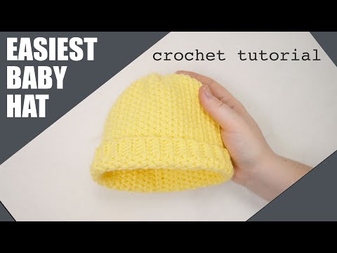 how to crochet a baby hat 0-3 months - easy tutorial for beginners