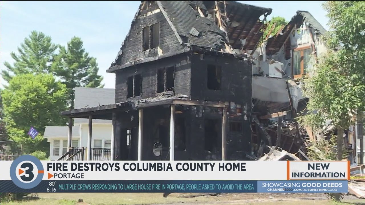 Multiple crews respond to large house fire in Portage, people asked to avoid the area