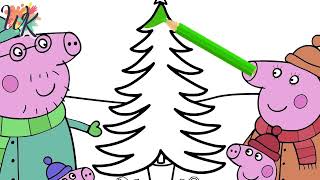 Peppa Pig Navidad Para Colorear | dibujosparacolorearwk.com