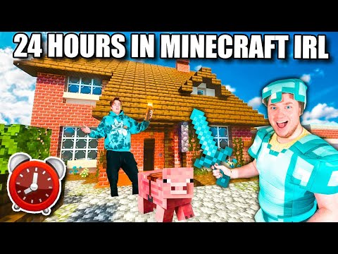 Real Life Minecraft 24hr Challenge with Papa Jake