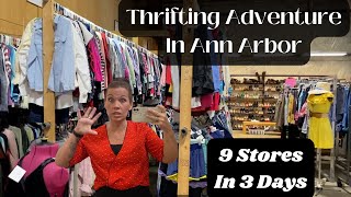 Thrift With me | Ann Arbor Thrifting Adventure | Hitting 9 Thrift Stores In 3 Days with Haul