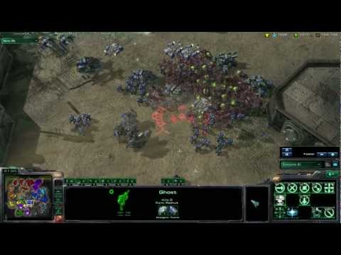 GreenHeart Plays StarCraft 2 - Episode 6 - Landing A Nuke Like A Bau5! - 138 Kills!