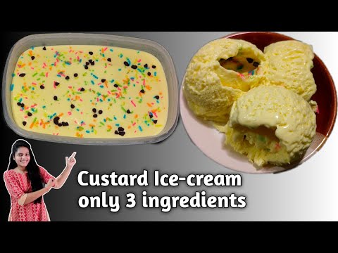 custard Ice-cream recipe with only 3 ingredients | Market style custard Ice-cream | Nivi Ki Rasoi