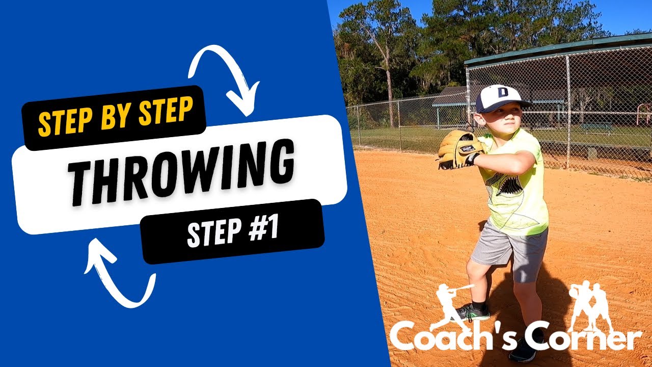 Step by Step Throwing Step #1 | Teach T-ball players how to Throw a Baseball | Footwork for Basebal