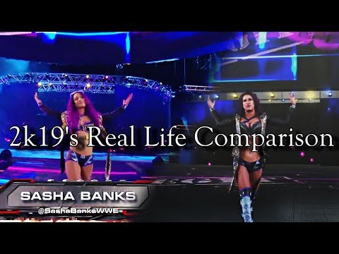2k19 vs Real Life Entrance Comparison: Sasha Banks