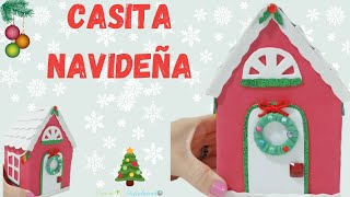 Casita Navideña con Cartón y Goma eva o Foamy - Manualidades para Navidad con Reciclaje