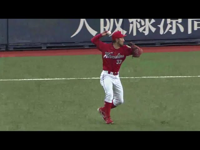 【8回裏】バファローズ・吉田正の打球をカープ・菊池の凄すぎる守備の前に… 2018/6/12 Bs-C