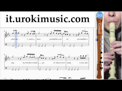 Corso di Flauto Dolce G. Adele - When We Were Young Tablature Tab Parte#2 um-i276