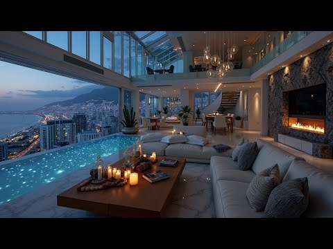 Elevate your nights: immerse in jazz music and luxury from a panoramic city apartment