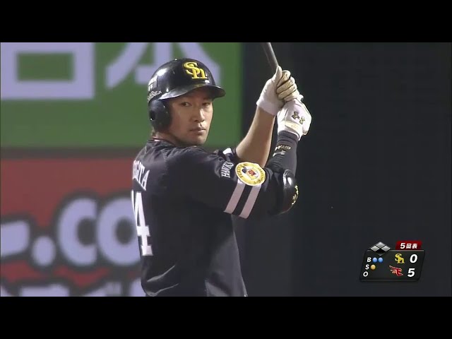 【音量注意!!】5回表 凄まじい打球音!! ホークス・柳田の恐るべきパワーを「耳」でお楽しみください!! 2014/7/31 E-H