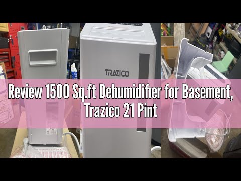 1500 Sq.ft Dehumidifier for Basement, Trazico 21 Pint Quiet Dehumidifiers for Home with Drain Hose, Smart Humidity Control, 3 Modes, 24H Timer, Auto Defrost, for Large Room, Bedroom, and Bathroom video review thumbnail