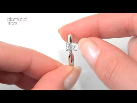 FT39-92JUY - Stunning 0.70ct Ideal Prince Cut Diamond and 18K White Gold H/SI Ring FT39