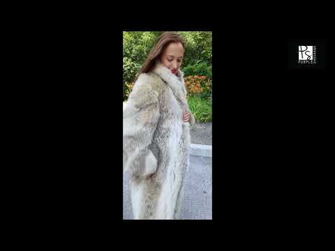The Northern Reign | Coyote Fur Coat with Winter White Accents – Regal, Raw, Untamed