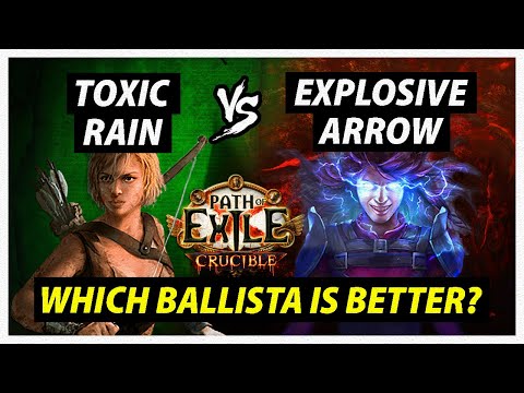 Explosive Arrow vs Toxic Rain, Which Ballista is Better in 3.21? | Path of Exile,  Crucible
