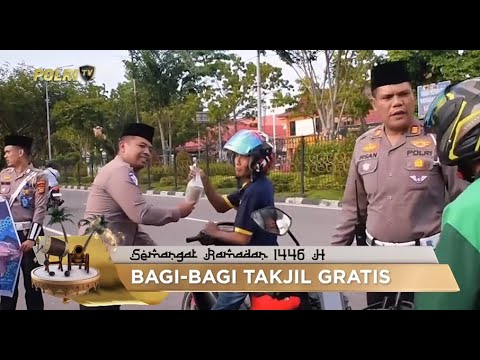 SATLANTAS POLRESTA PEKANBARU MEMBAGIKAN TAKJIL GRATIS BAGI PENGENDARA YANG MELINTAS