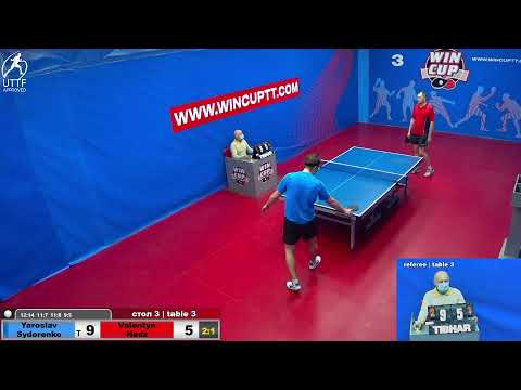 Сидоренко Ярослав 3-1 Гедзь Валентин Восток 3  WINCUP 23.02.22 Прямая Tрансляция Зал 3