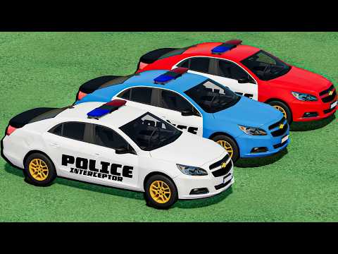 TRANSPORTING POLICE CARS WITH TRUCK STUNTS & RAMP CHALLENGES! FS 22