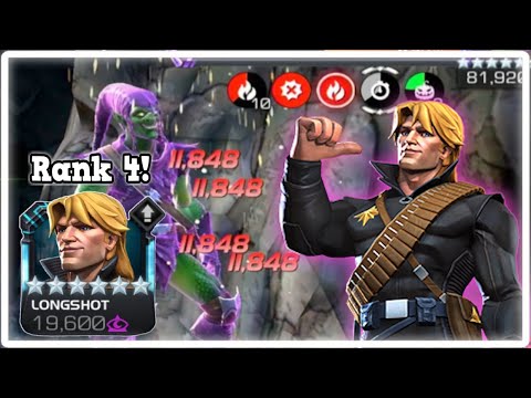 Absolutely Broken Gameplay! Rank 4 Longshot Rank Up & Gameplay! | Marvel Contest of Champions