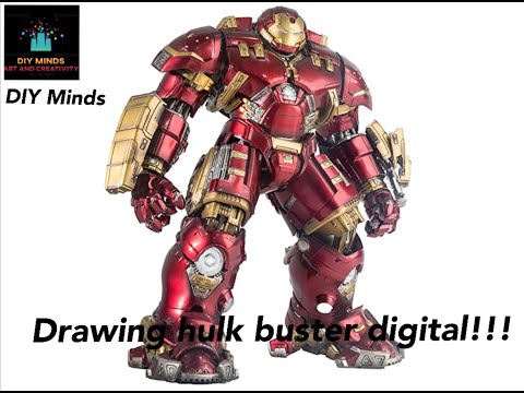 Drawing hulkbuster digital!!!(coloured)
