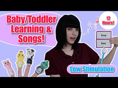 Toddler & Baby Low Stimulation Learning! Sing Songs, Learn Colors, Counting, Animals, Shapes & more!