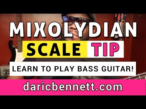 Mixolydian Scale Tip! Learn to play bass guitar! ~ Daric Bennett's Bass Lessons