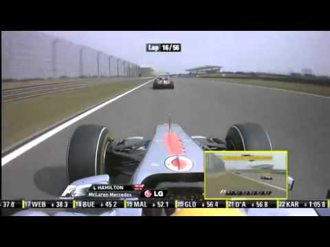 Heidfeld vs Massa vs Hamilton Onboard China 2011