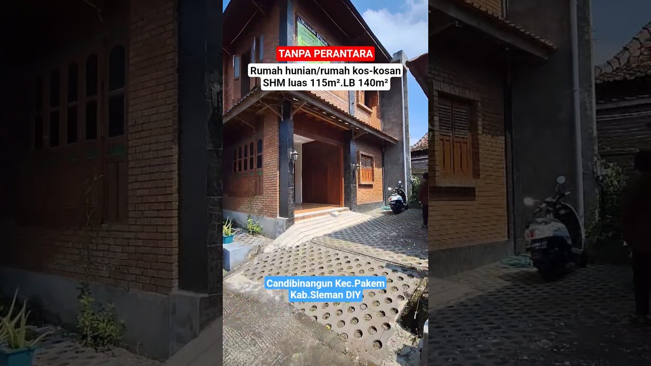 Dijual TANPA PERANTARA rumah hunian/rumah kos-kosan SHM luas 115m²,LB 140m².Lokasi Pakem Sleman DIY