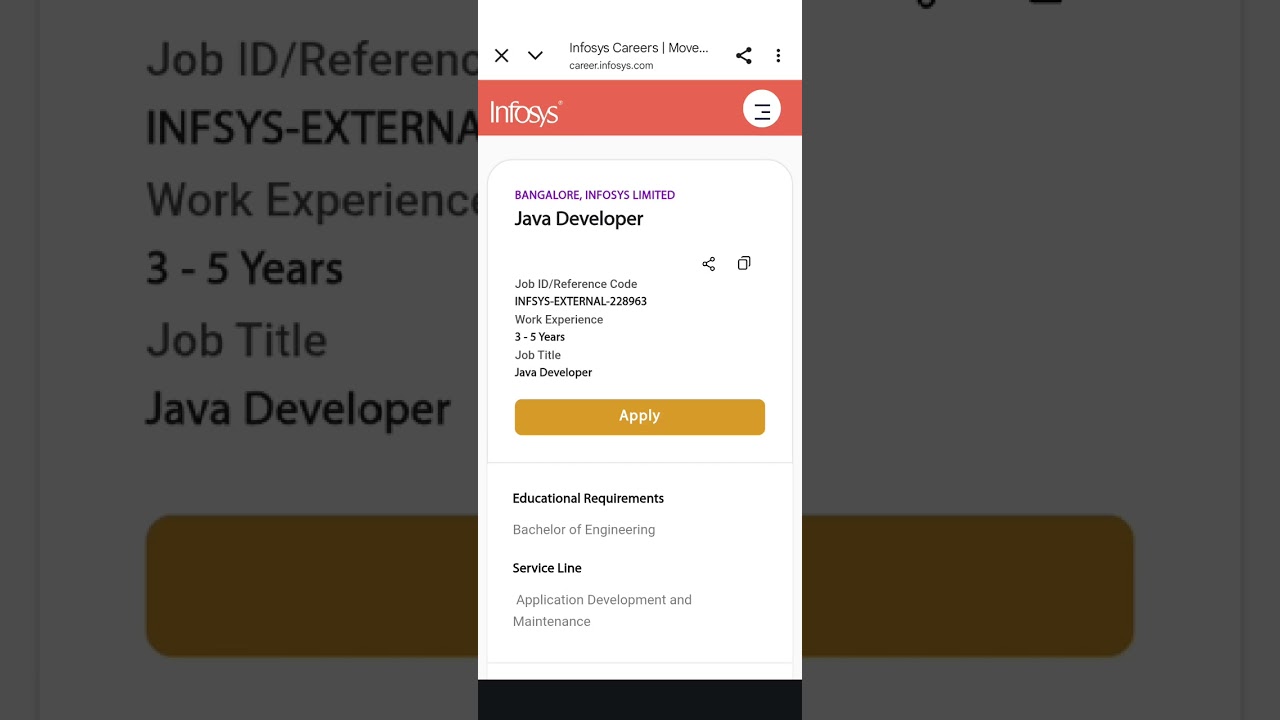 Infosys Hiring Java developer with 3 years experience 8-12 Lpa