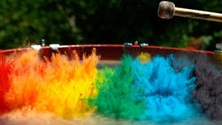 Paint on a Drum in 4K Slow Mo - The Slow Mo Guys