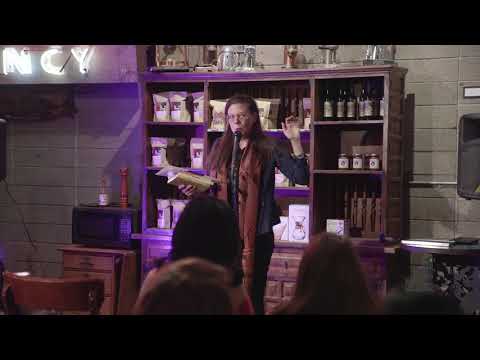 Hagar Peeters reads at Neruda Poetry night Oct 11 2019