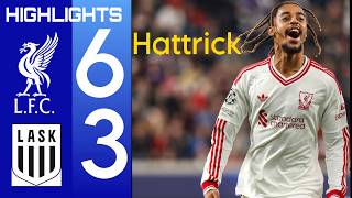 Liverpool vs LASK Highlights 6-3 | BRADLEY BARCOLA HAT-TRICK • uefa champions le