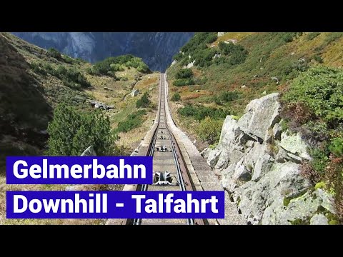 Standseilbahn Gelmerbahn komplette Talfahrt Gelmersee - Handegg - Funicular Gelmer - 3864.02