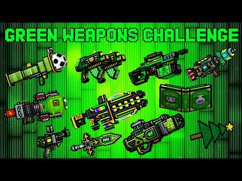 Using All Green Weapons Challenge (Pixel Gun 3D)