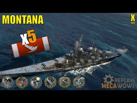 Battleship Montana 5 Kills & 256k Damage | World of Warships Gameplay