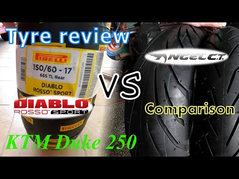 Tyre Review | Diablo Rosso Sport vs Angel CiTy (Pirelli) on KTM Duke 250 ABS #Pirelli #KTM #duke250